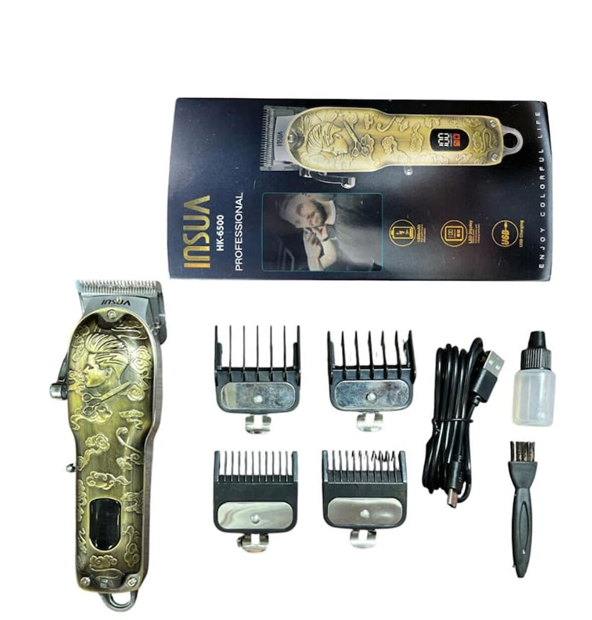 Insua Hk 6500 Profesyonel Dijital Saç Sakal Kesim Tıraş Makinesi Kuaförlerin Tercihi