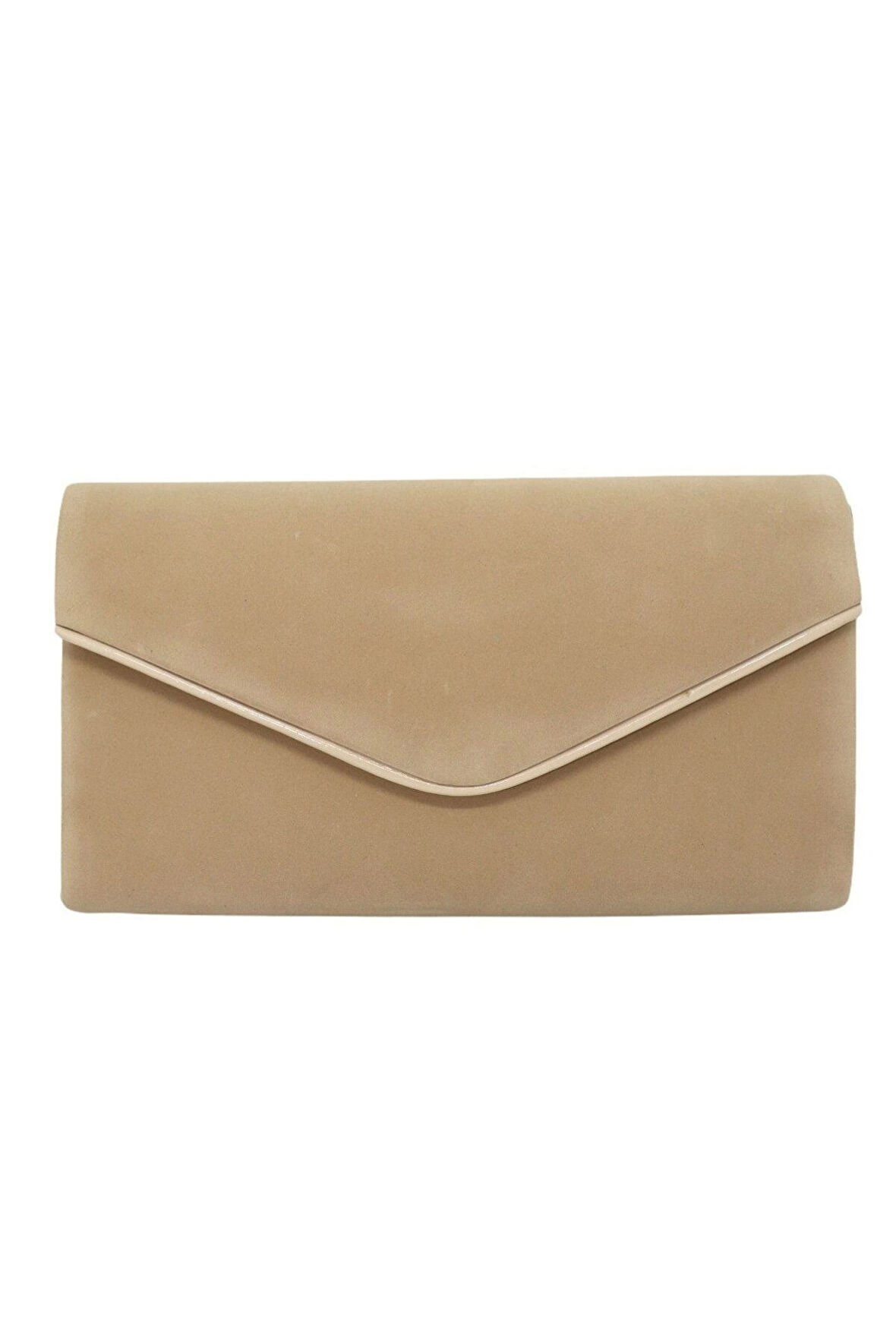 Gemma Vizon Süet Zarf Model Biyeli Kadın Abiye Clutch Çanta