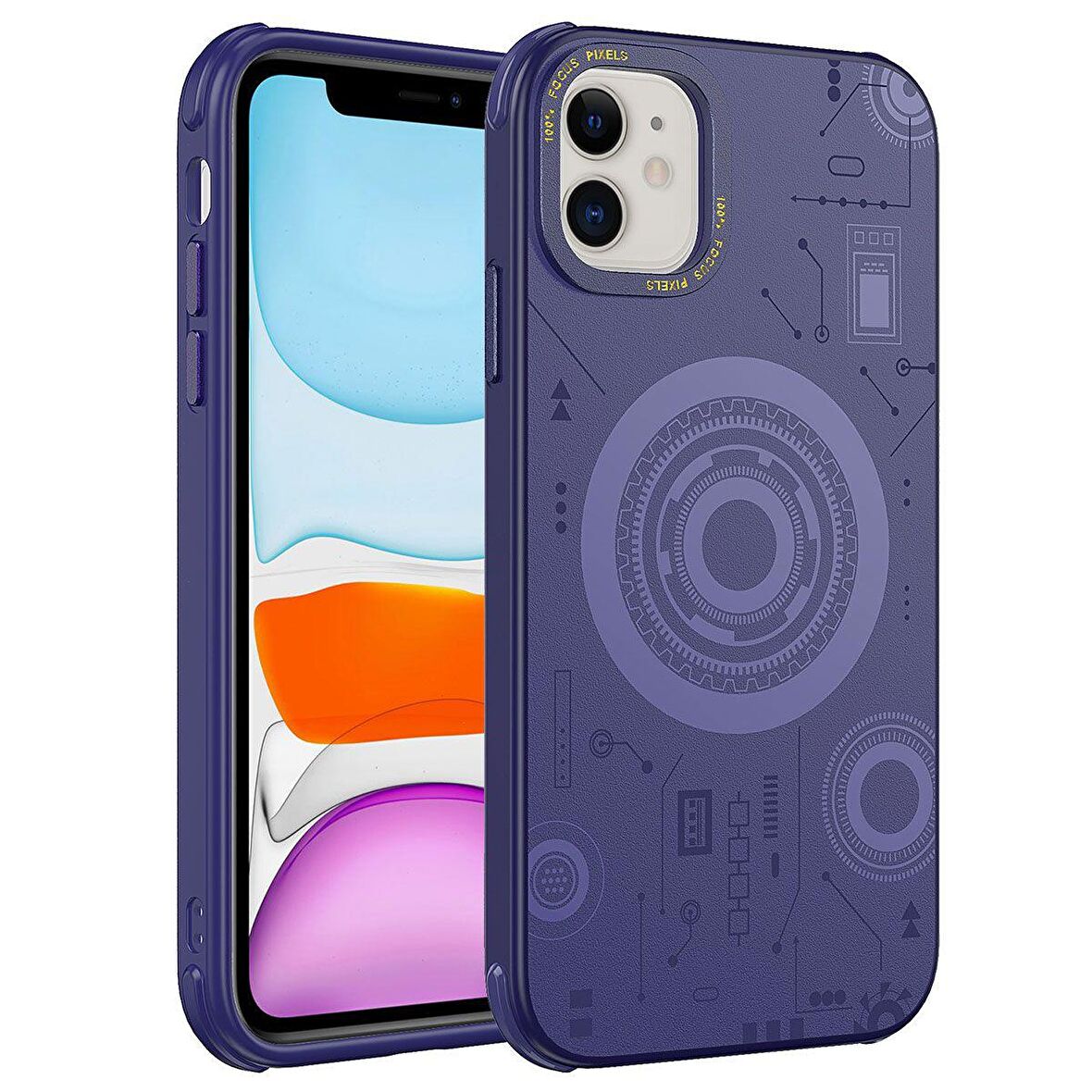 Smcase Apple iPhone 12 Kılıf Wireless Şarj Özellikli Desenli Hot Magsafe Kapak