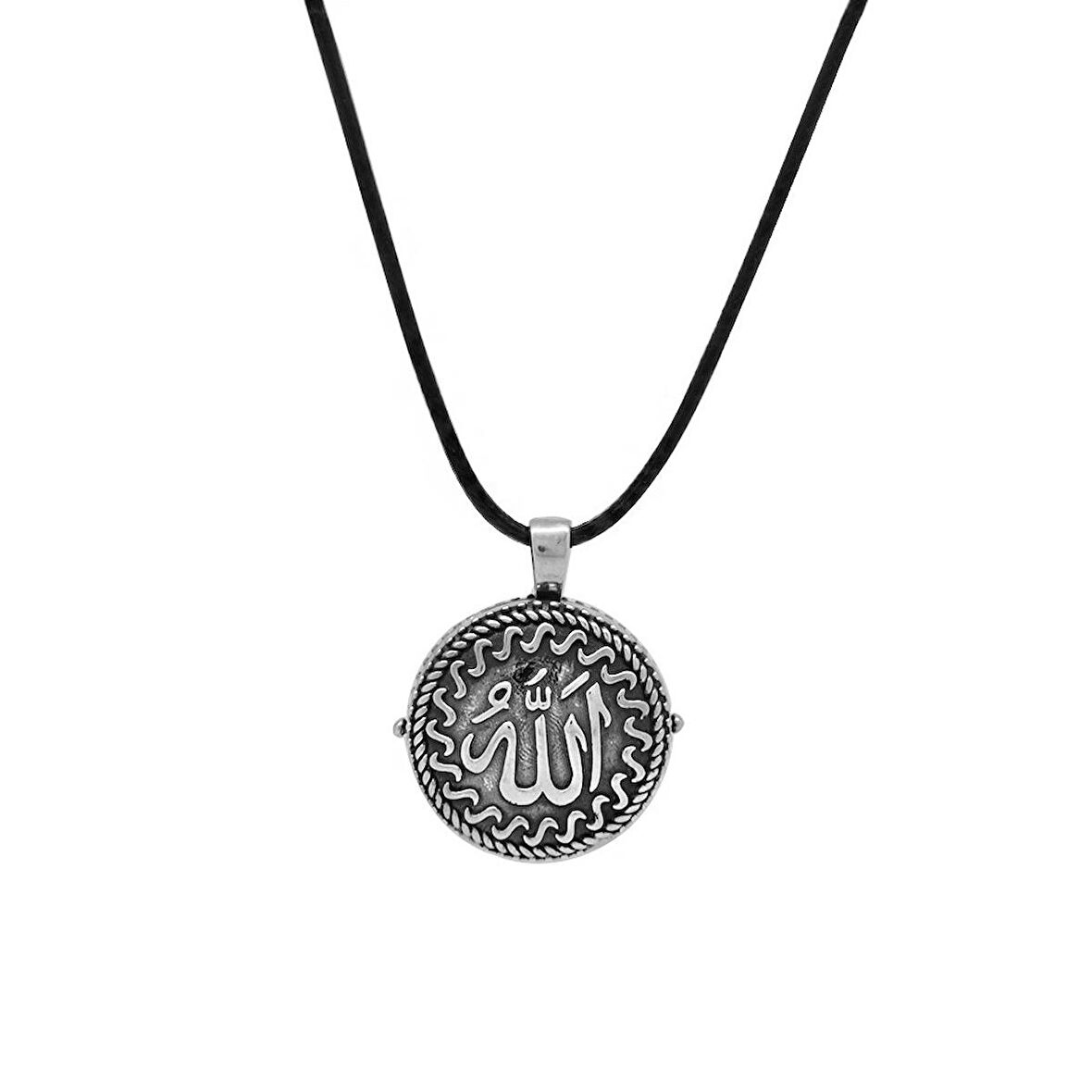Allah Yazılı Açılır Kapaklı Ayetel Kürsi Yazılı 925 Ayar Gümüş Dua Kolye TSM0238