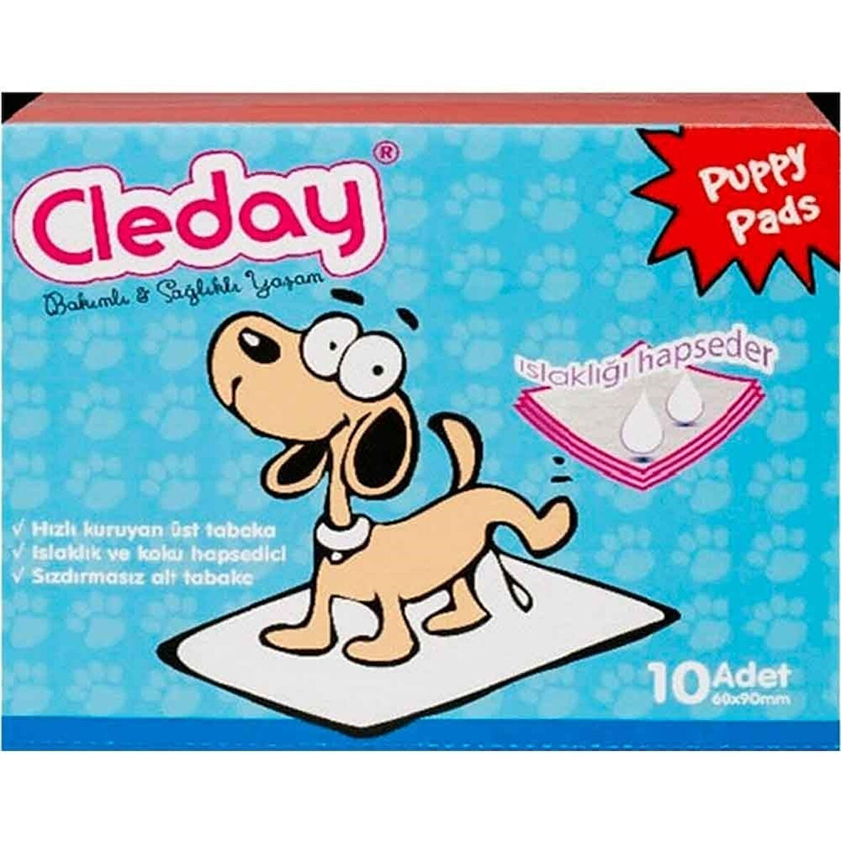 Cleday Yavru Köpek Çiş Eğitim Pedi 60x90 Cm 10Lu