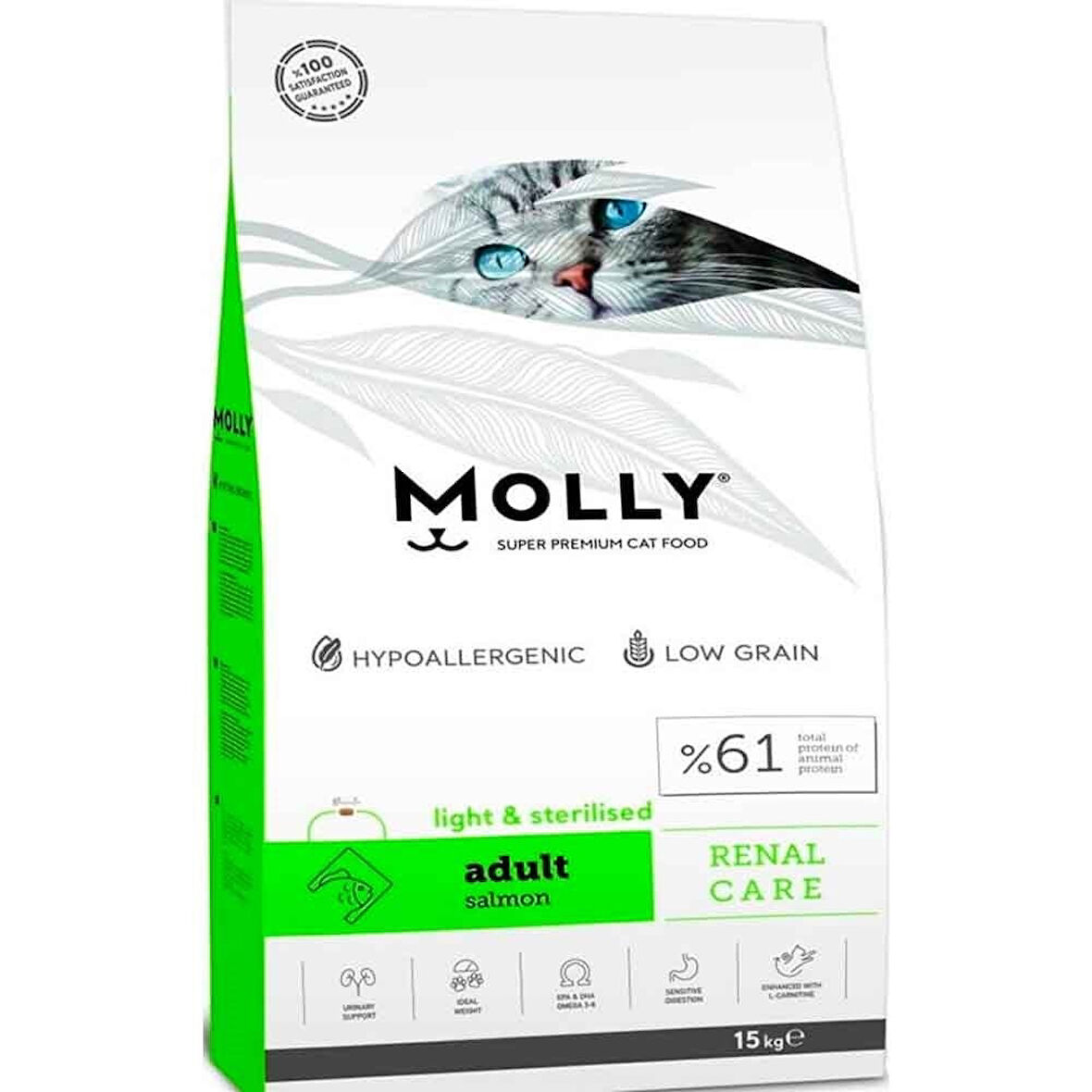 Molly Kısırlaştırılmış Kedi Maması Sterilised Somonlu 15 Kg