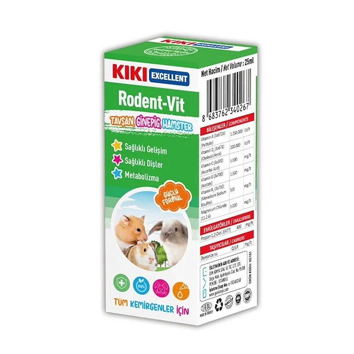 KIKI Premium Hamster Tavşan Ginepig Vitamini 25 ml