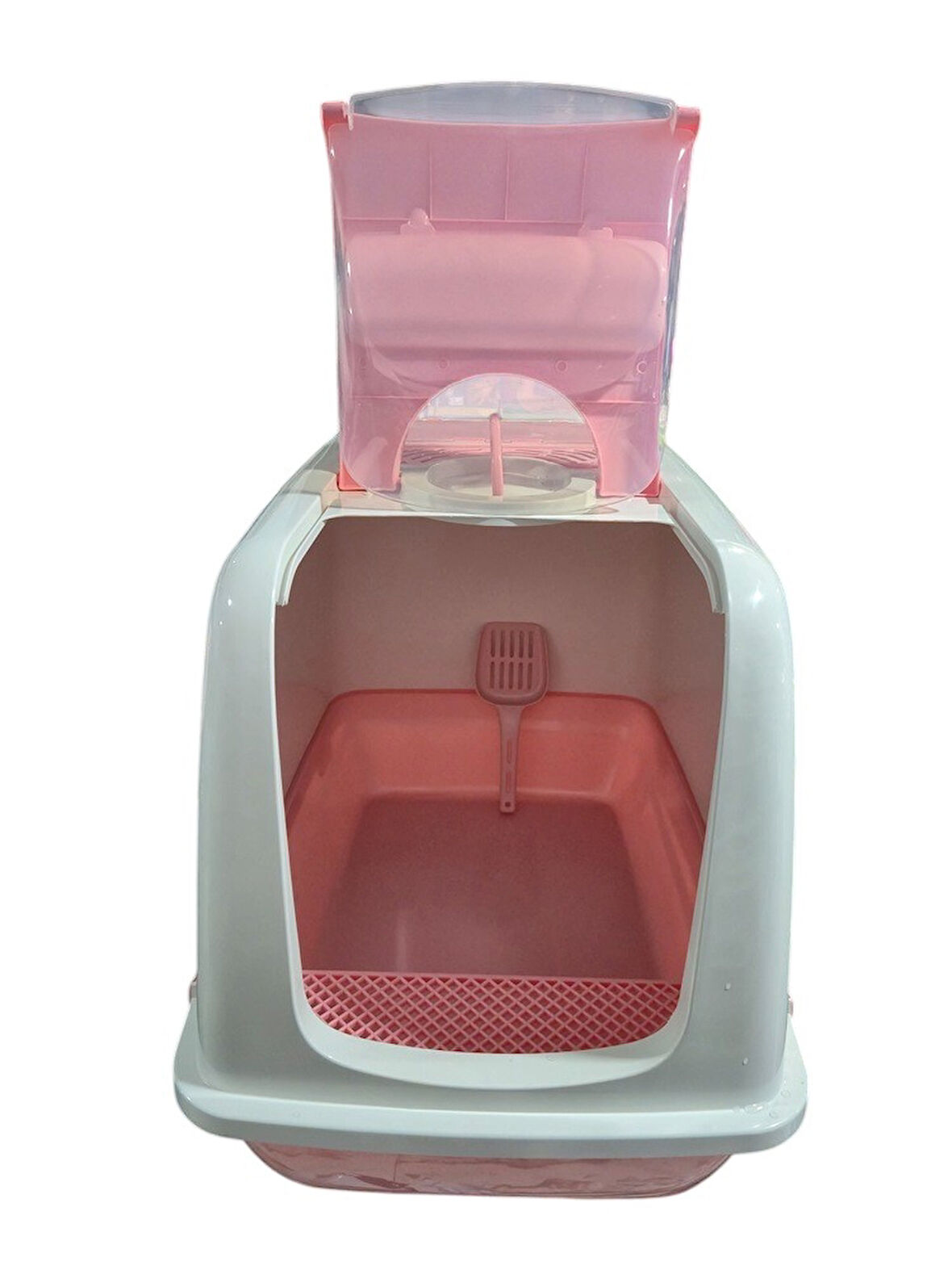 PEMBE -  Büyük Boy Kapalı Kedi Tuvaleti 66x46x52 cm