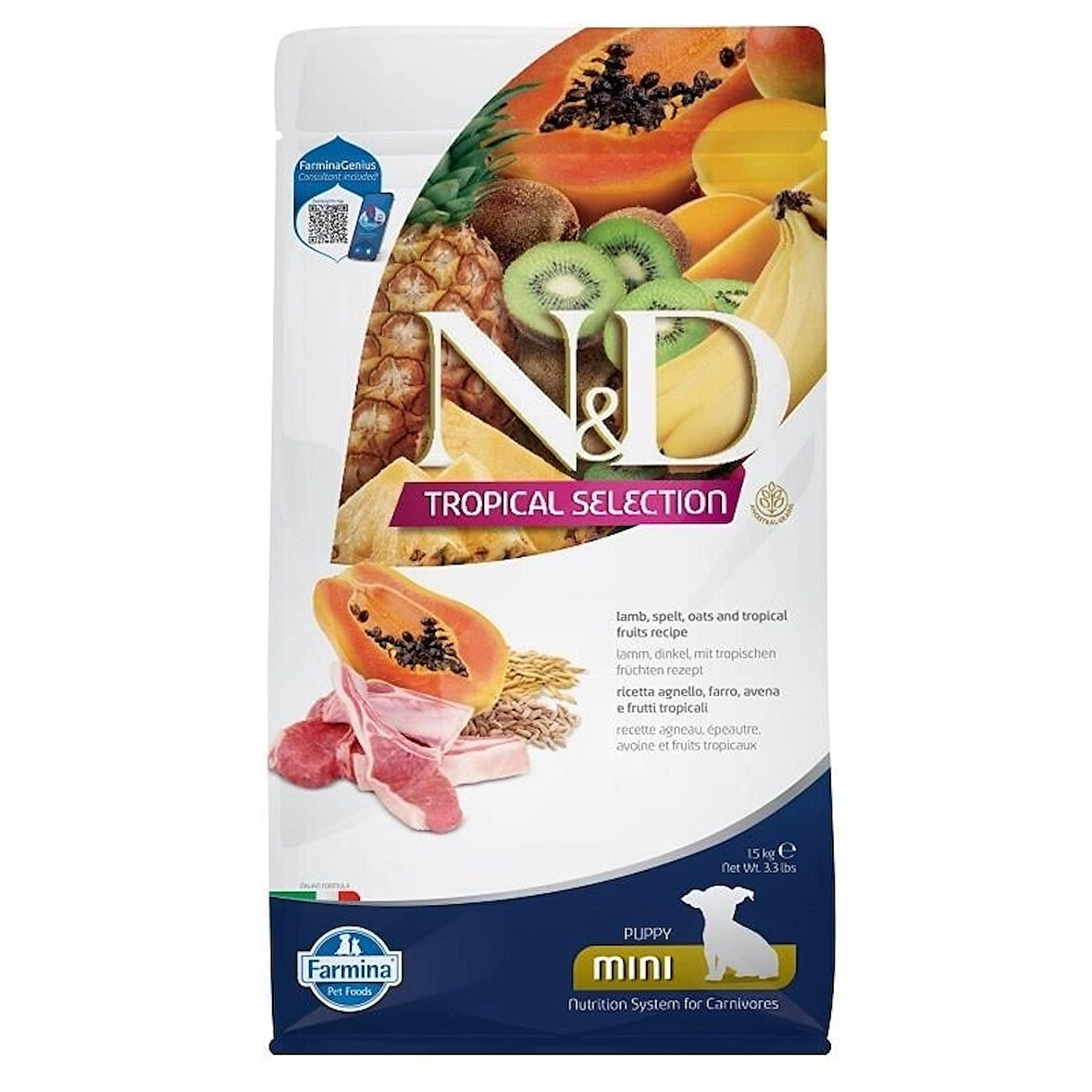 N&D Tropical Mini Kuzulu Yavru Köpek Maması 1.5 KG