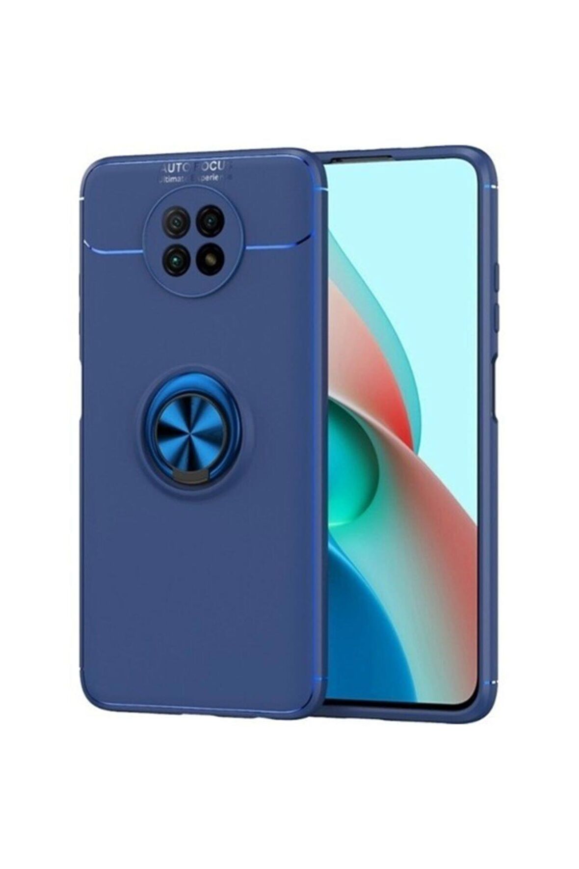 Xiaomi Redmi Note 9 5g Için Yüzüklü Manyetik Ravel Silikon Kılıf Mavi