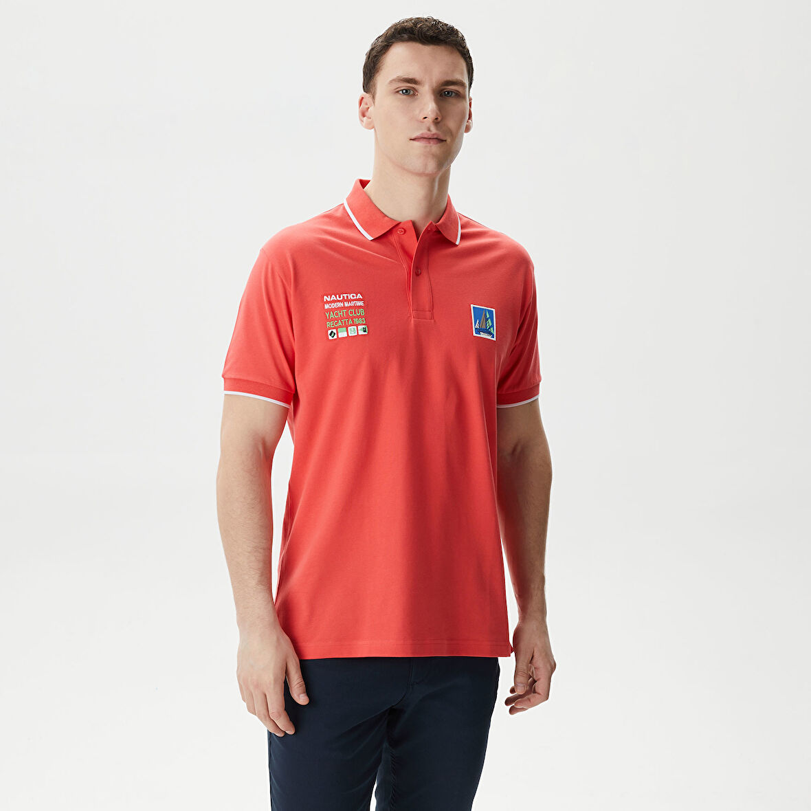 Nautica Erkek Kırmızı Classic Fit Polo Yaka T-Shirt