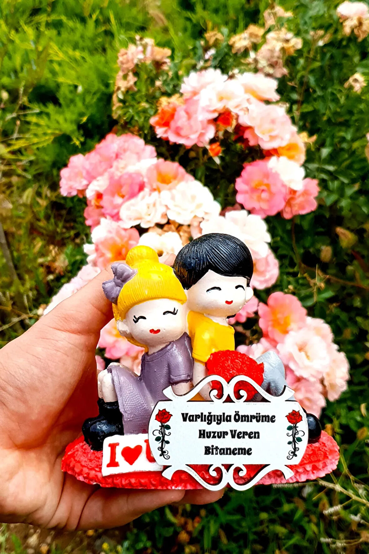 Sevgiliye Hediye El Boyaması Taş Biblo Sevgili Biblosu Kız Erkek Aşk 6lovebib9.ara