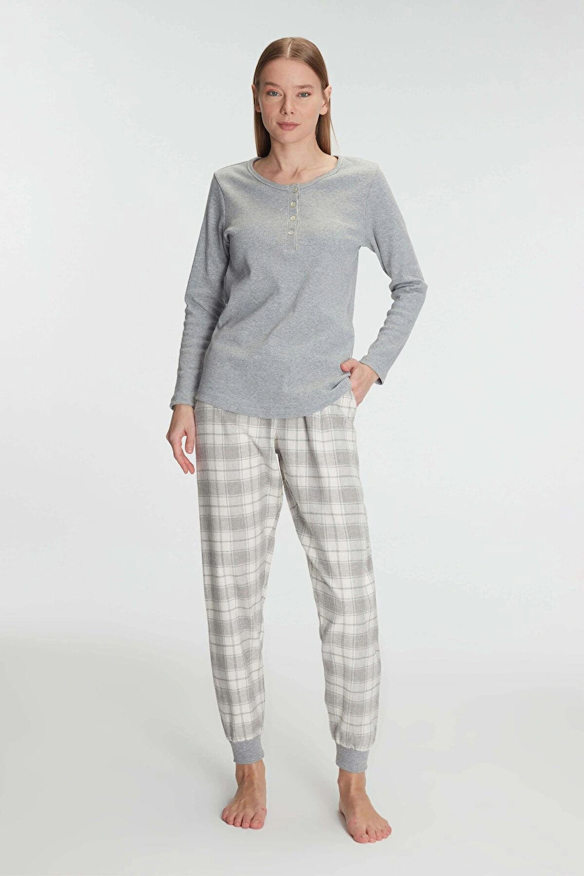 Anıl Pamuklu Uzun Kol Pijama Takımı