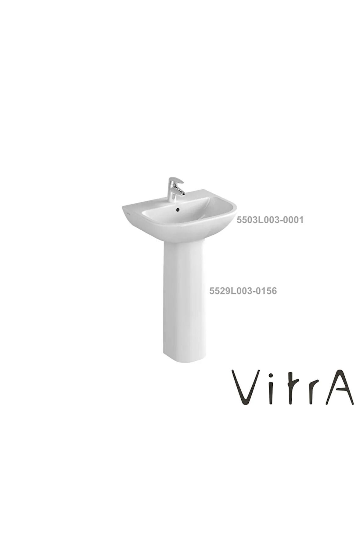 Lavabo 60 cm 5503L003-0001,VITRA Kolon Ayak 5529L003-0156