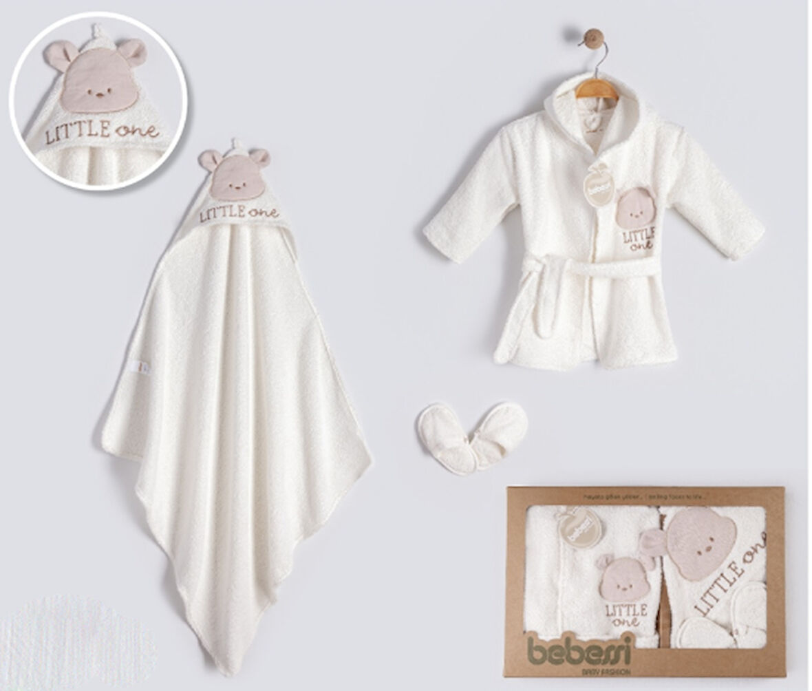 Erkek Bebek Little Bear Bornoz Seti BSS-4183