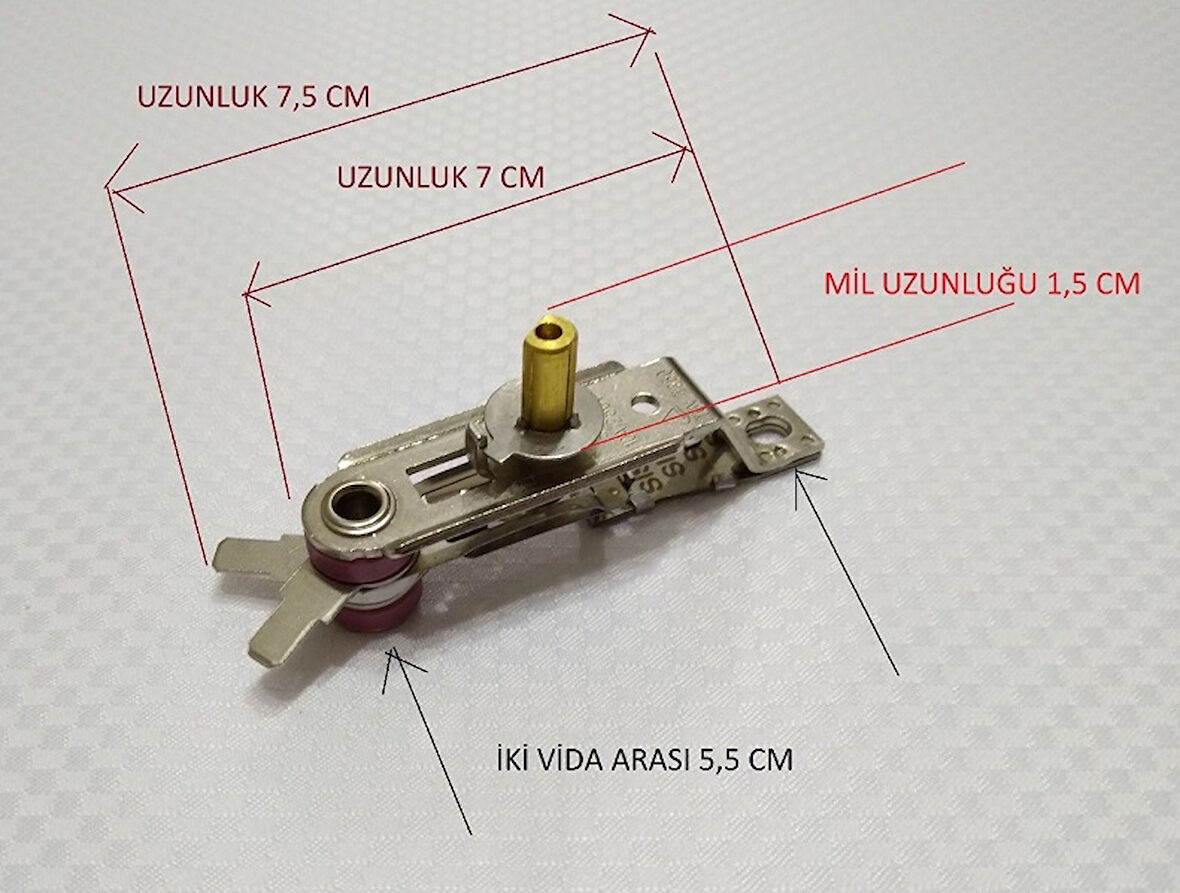 Ütü Termostat , Mil Uzunluğu 1,5 cm , 220 VOLT - 10 Amper Ayar Otomatiği , Ütü Otomatik