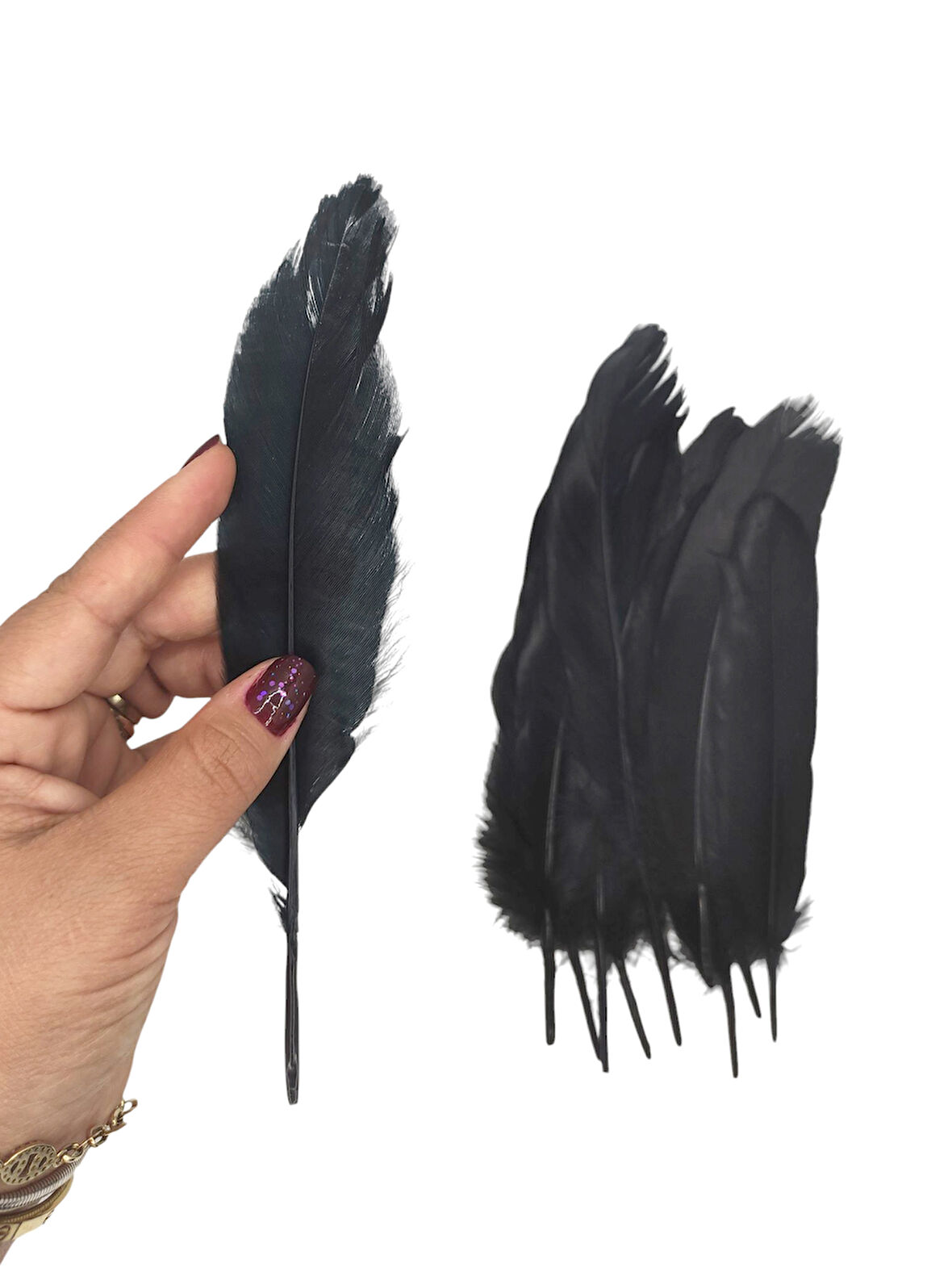 Siyah Tüy El İşi Tüyleri, Okul Öncesi Etkinlik Tüy 10 Lu - 1 Paket