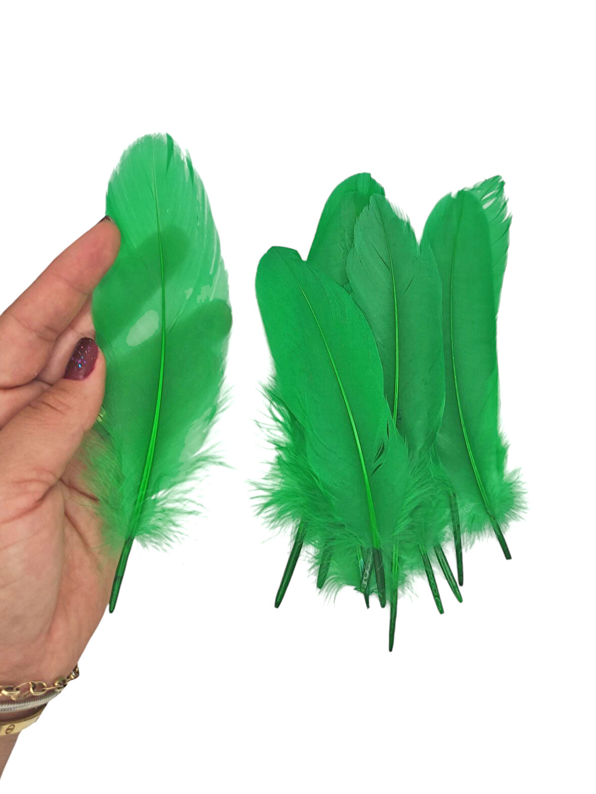 Yeşil Tüy El İşi Tüyleri, Okul Öncesi Etkinlik Tüy 10 Lu - 1 Paket