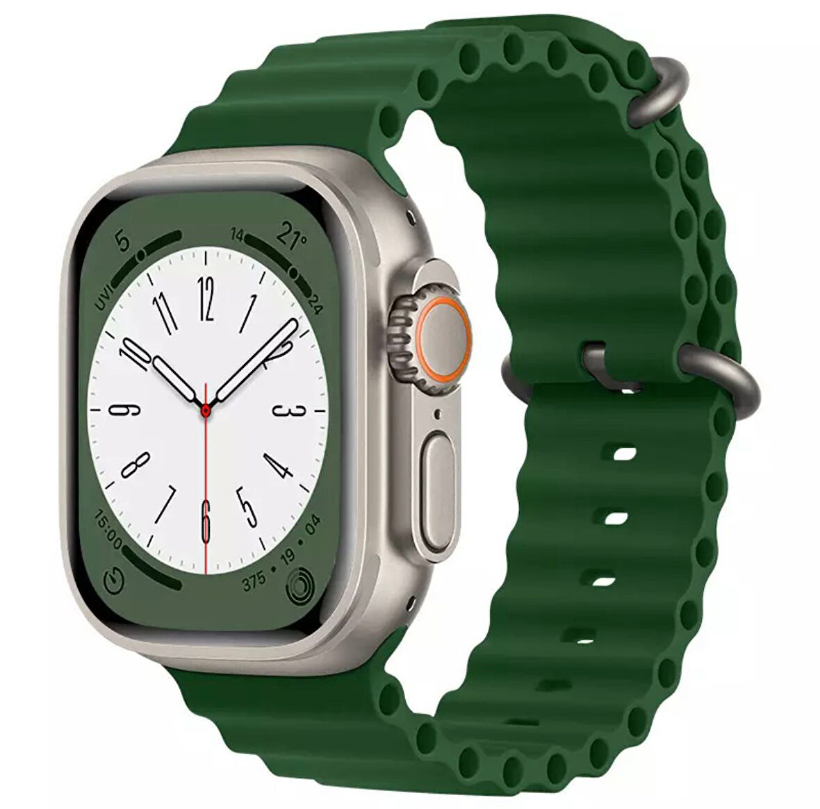 Apple Watch Kordon 3 4 5 6 7 8 SE Ultra Serisi 42 Mm/44 Mm/45Mm/46MM/ 49Mm Uyumlu Ocean Silikon Spor Kayış