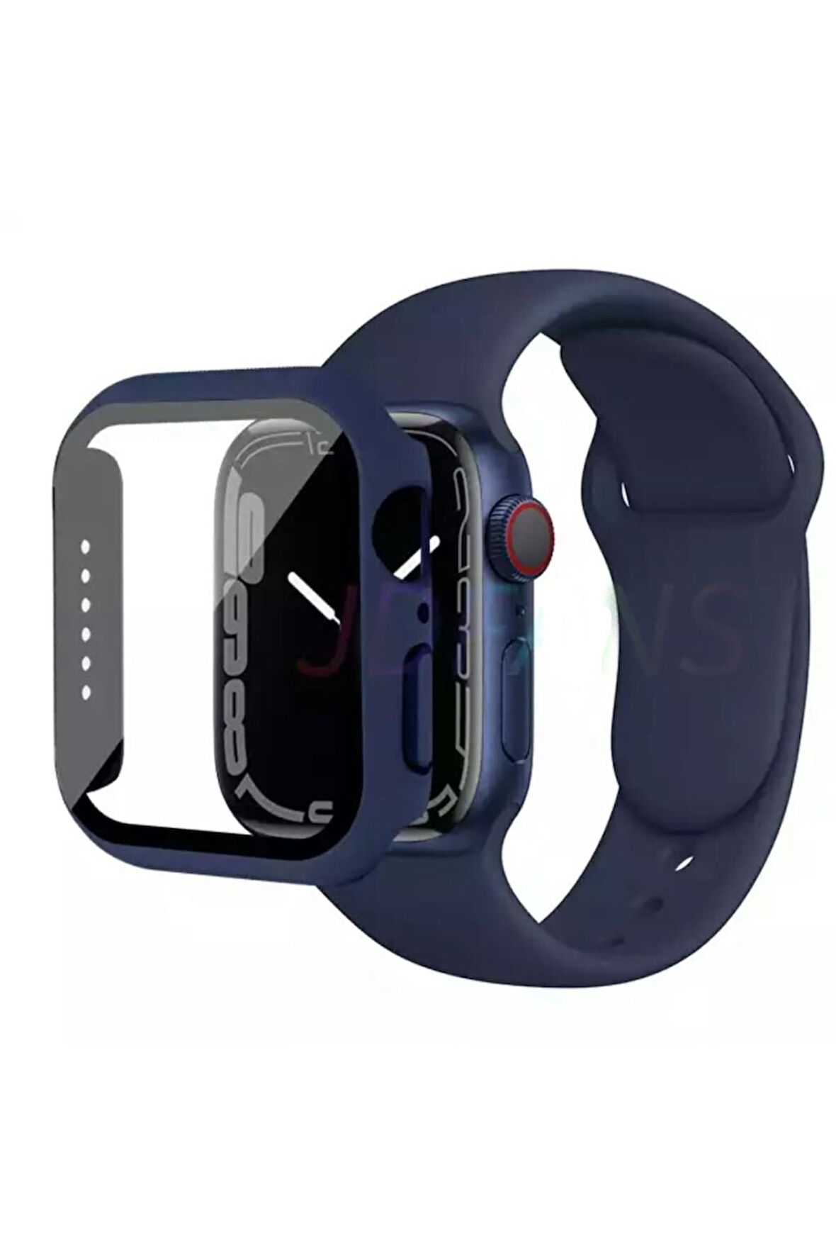 Watch 44mm Uyumlu Silikon Kordon + Kasa Ve Ekran Koruyucu 360 Tam Koruma 2'li Set