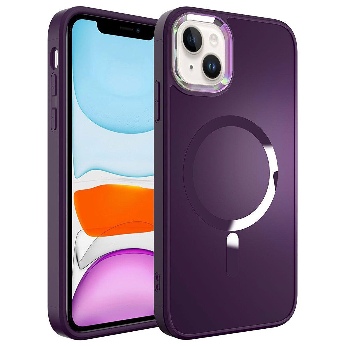 Smcase Apple iPhone 14 Kılıf Wireless Tacsafe Stil Serisi Mat Kapak