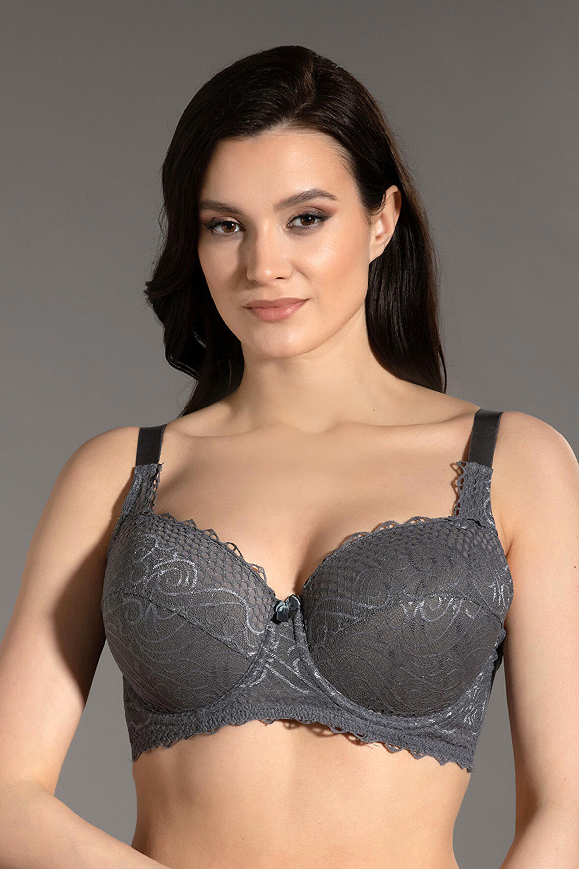 Kadın Gri Dolgusuz D Cup Sütyen
