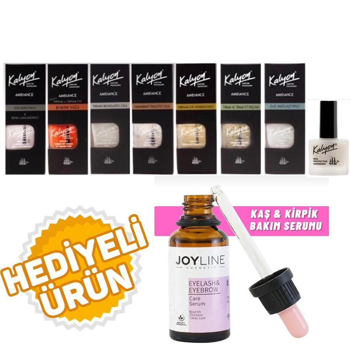 Kalyon 8 Li Set+joy line Kaş Kirpik Onarıcı,uzatıcı,besleyici Ve Güçlendirici Bakım Serumu 30ml 