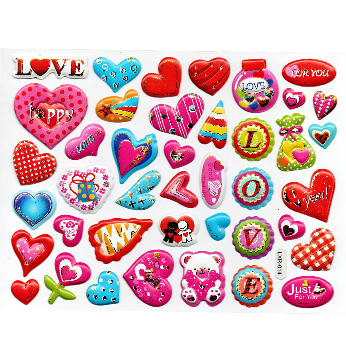 Sticker Kabartmalı Stiker Defter, Planlayıcı Etiket (lxr014) 18x14 cm- Kalp