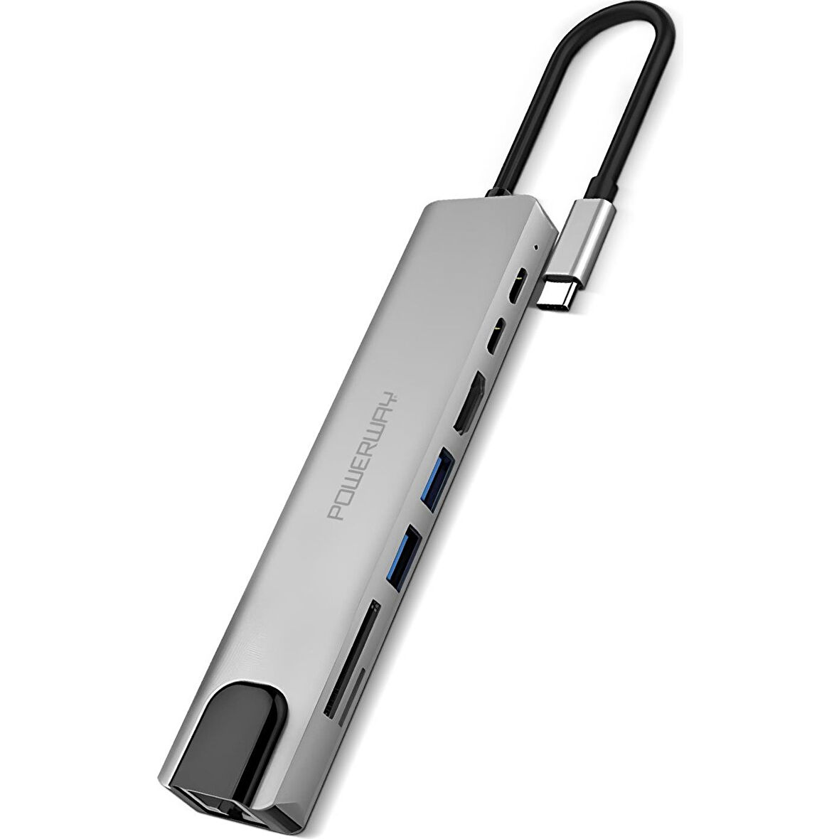8 in 1 Type-C Hub Dönüştürücü 4K Hdmi USB Micro Sd Gigabyte Ethernet 