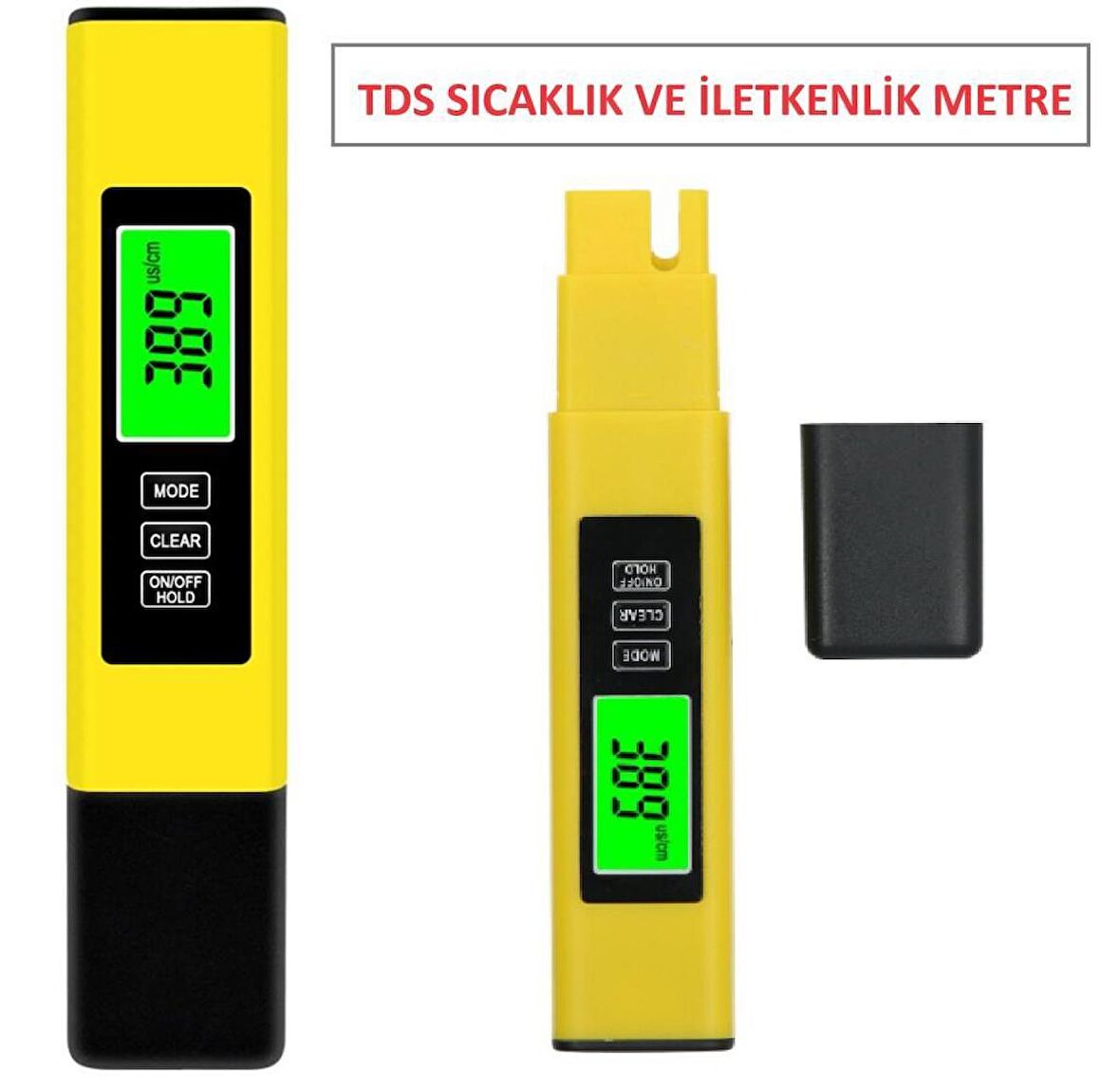 TDS Sıcaklık iletkenlik Metre 3 in 1 Ölçüm LED Işıklı Su Sıvı Analiz Cihazı