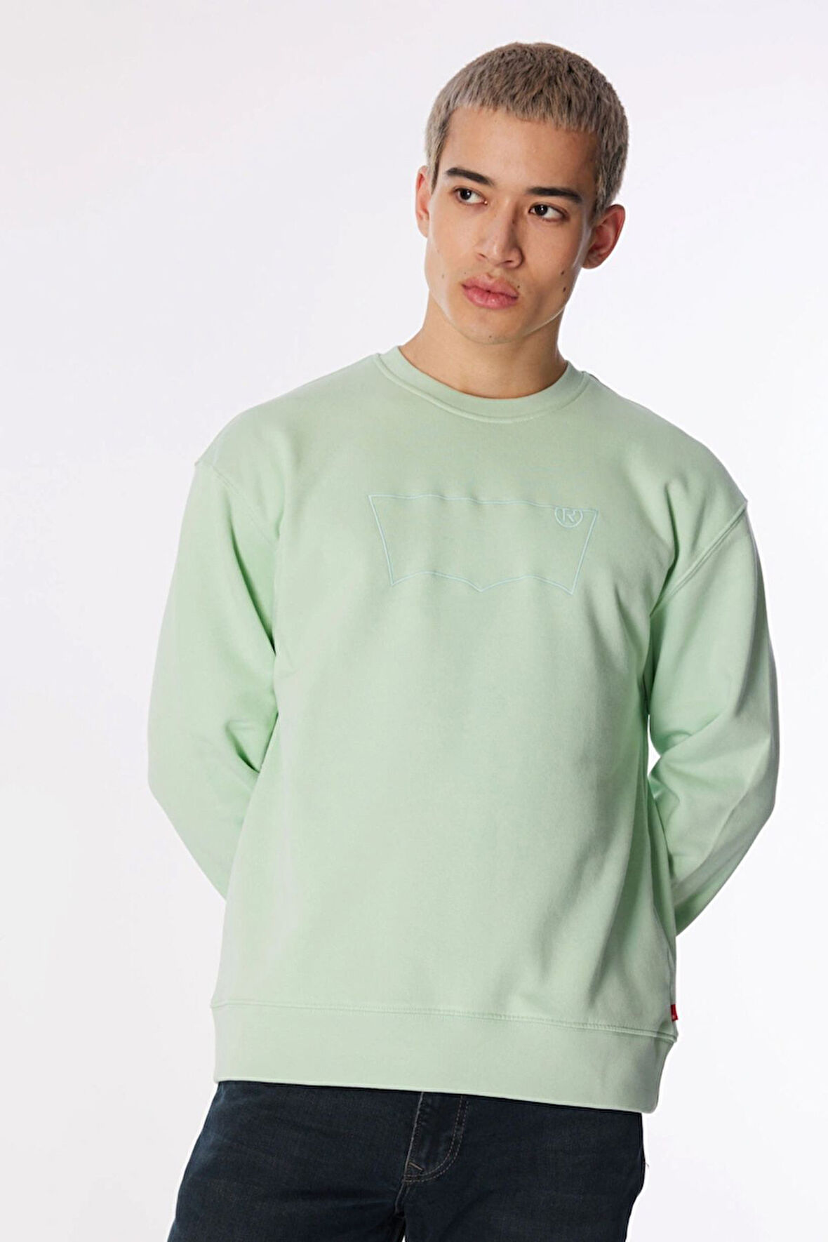 Levis Bisiklet Yaka Yeşil Erkek Sweatshırt A2826-0017_RELAXD GRAPHIC CREW BW C