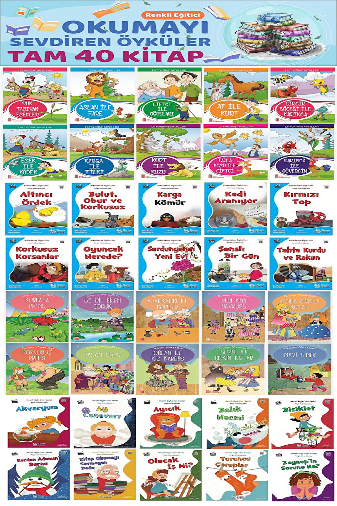 1.Sınıf Okumayı Sevdiren En Beğenilen Öğretmen Tavsiyeli 40 lu Hikaye Seti (16 sayfa)