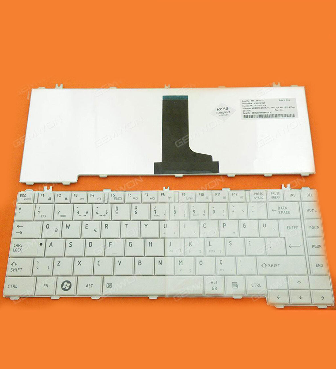 Toshiba 6037B0048218 Klavye Türkçe Beyaz