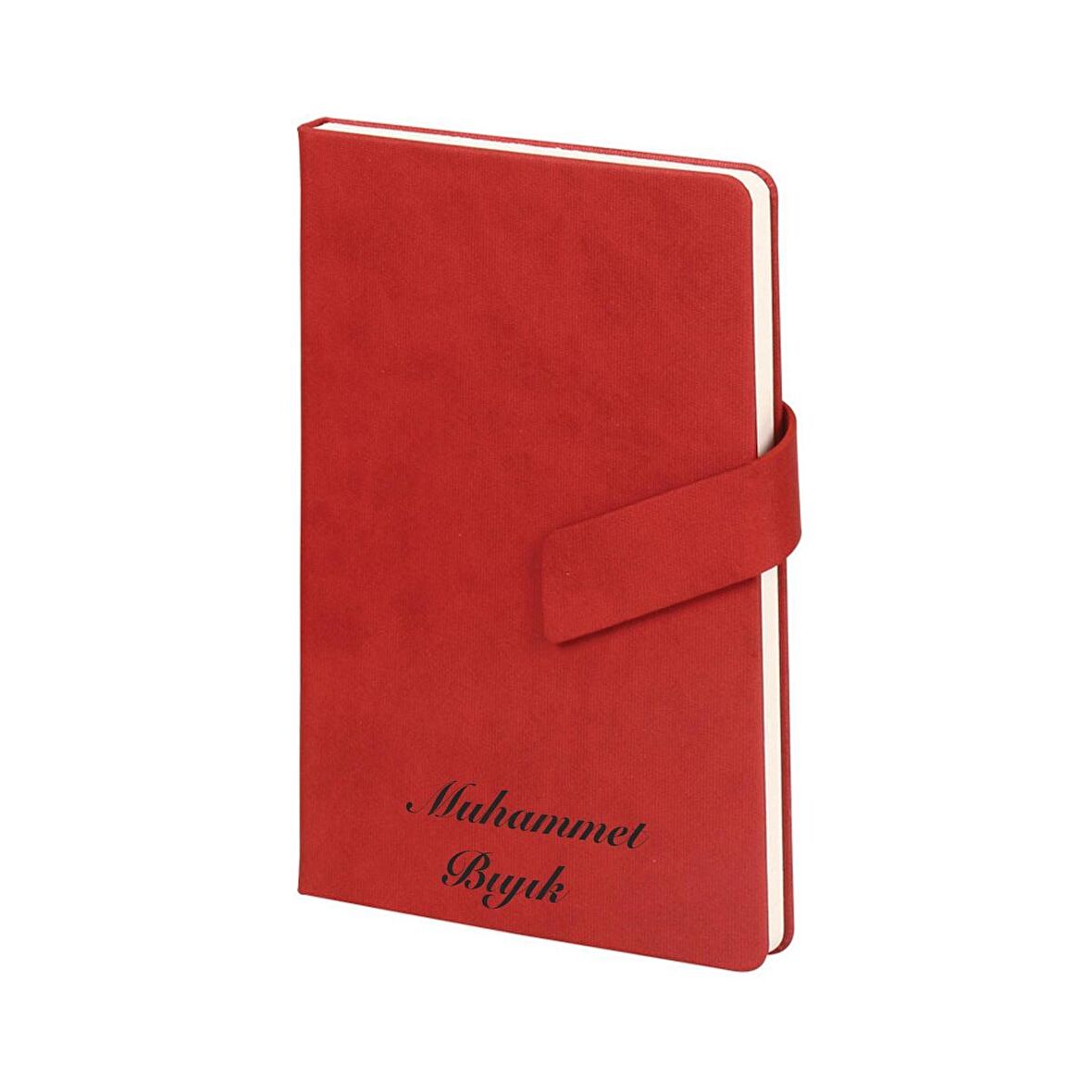İsme Kişiye Özel Mıknatıslı Termo Deri Çizgili Defter