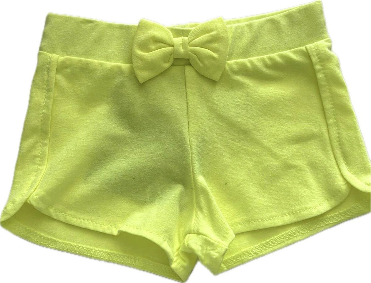 98451 Neon Sarı Kız Çocuk Şort