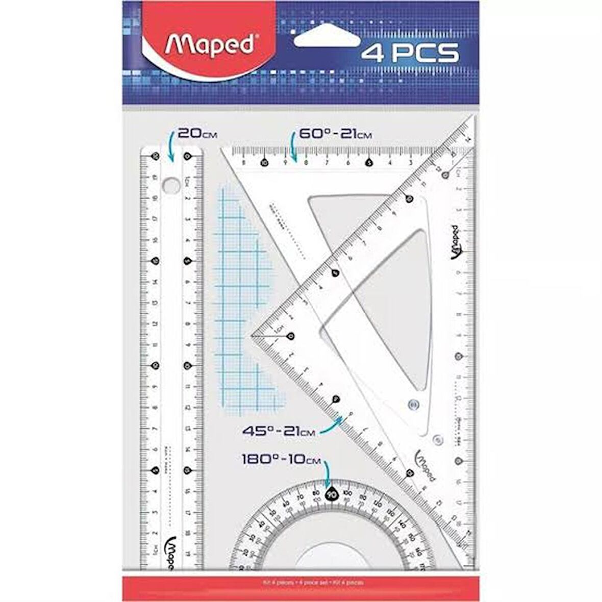 Maped Maped 4 Parça Cetvel Seti 20cm