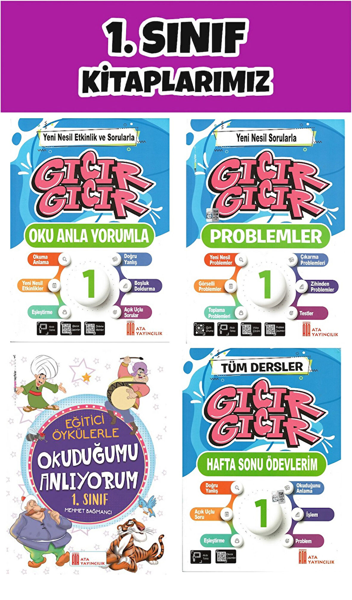 Ata 1.Sınıf 2.Dönem Seti 2 ( Oku Anla Yorumla-Problemler-Hafta Sonu Ödevlerim- Okuduğumu Anlıyorum )