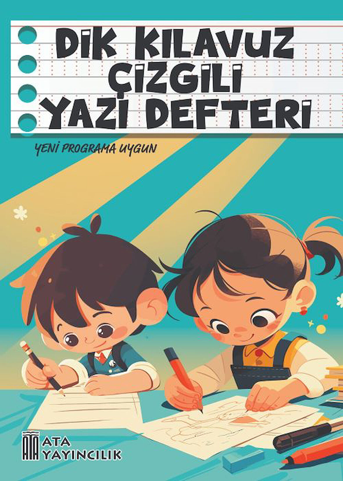 1.Sınıf Dik Temel Harflerle Kılavuz Çizgili Yazı Defteri Orta Boy - 3 Adet