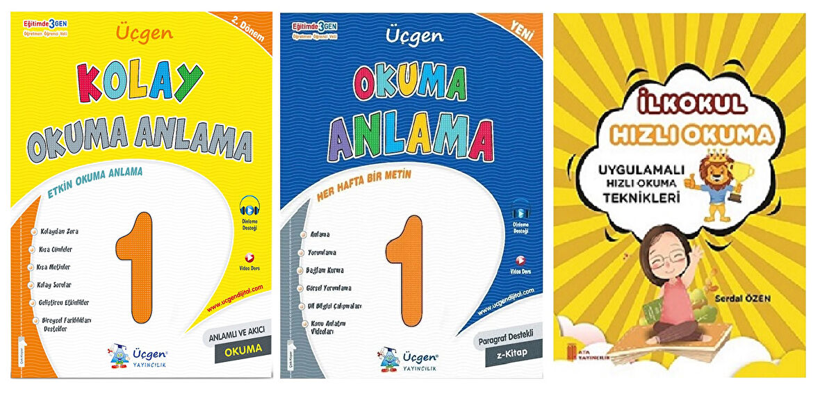 Üçgen 1.Sınıf Hızlı Okuma Seti (3 Kitap)