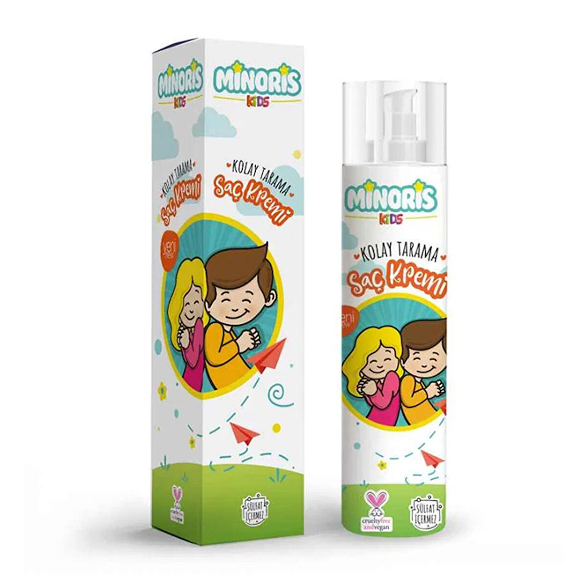 Minoris Kids Çocuklar İçin Tamamen Doğal Kolay Tarama Saç Kremi 200 ml