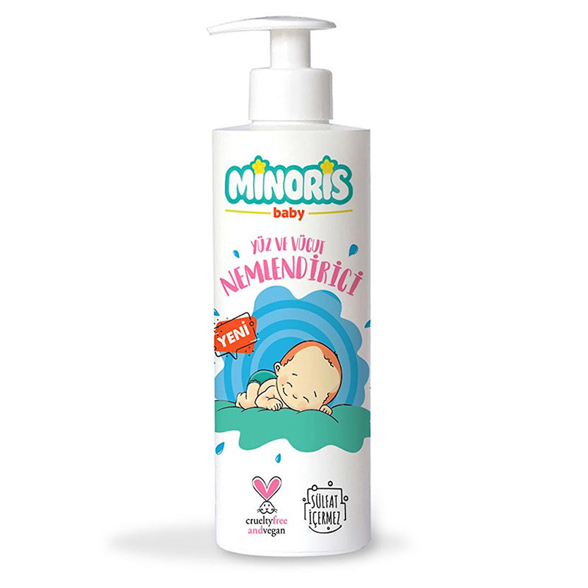 Minoris Baby Çocuklar İçin Tamamen Doğal El Yüz ve Vücut Nemlendirici 200 ml