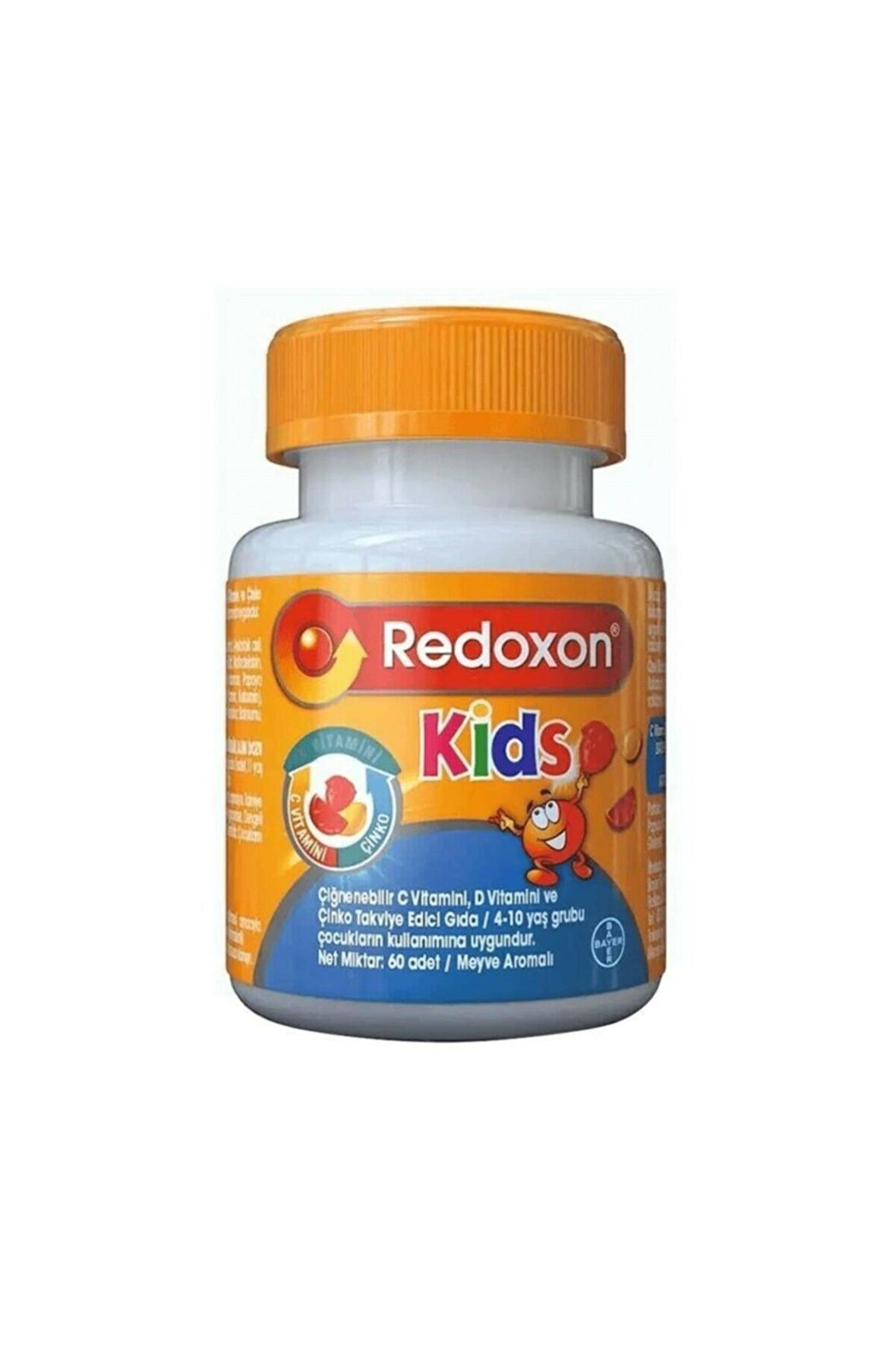 Redoxon Kids C Vitamini D Vitamini ve Çinko İçeren Çiğnenebilir Tablet 60 Adet