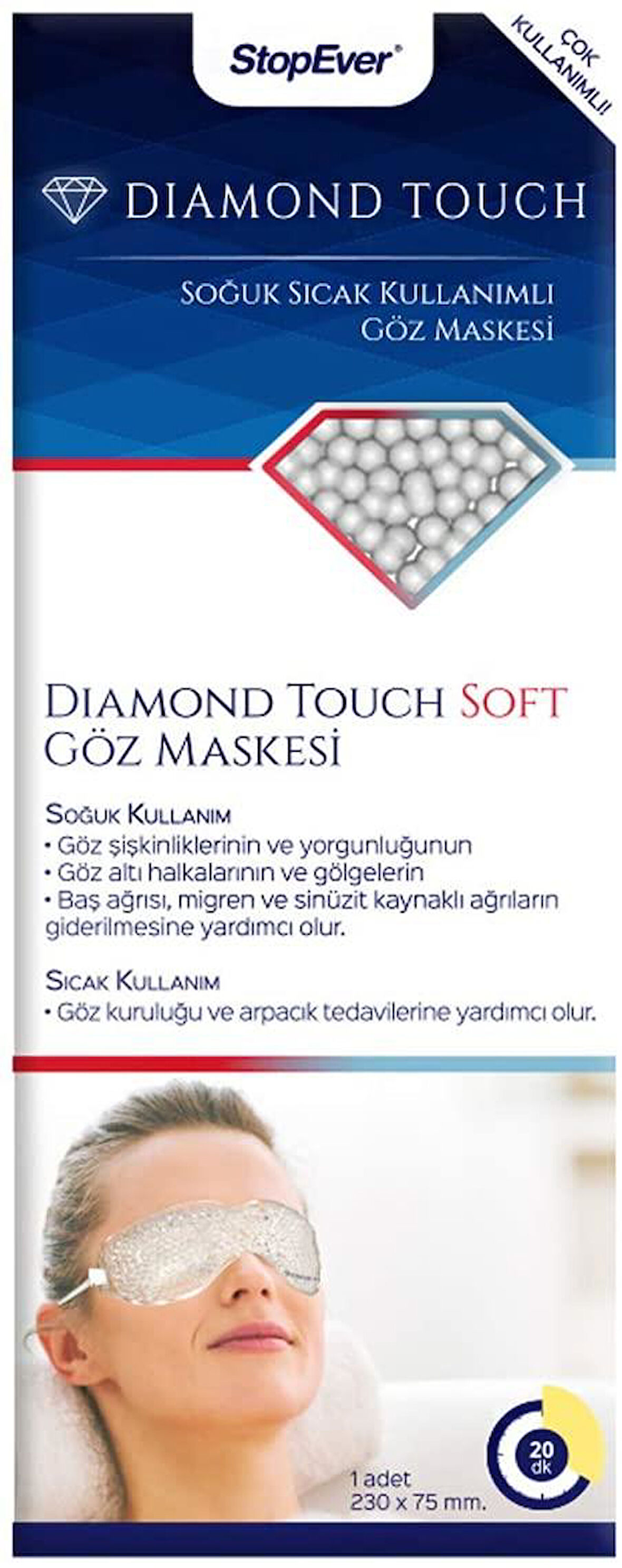 Stopever Diamond Touch Soft Göz Maskesi -Soğuk Sıcak Kullanımlı