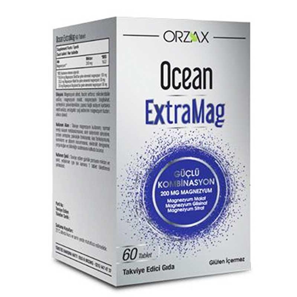 Orzax Ocean ExtraMag Üçlü Kombinasyon Takviye Edici Gıda 60 Tablet