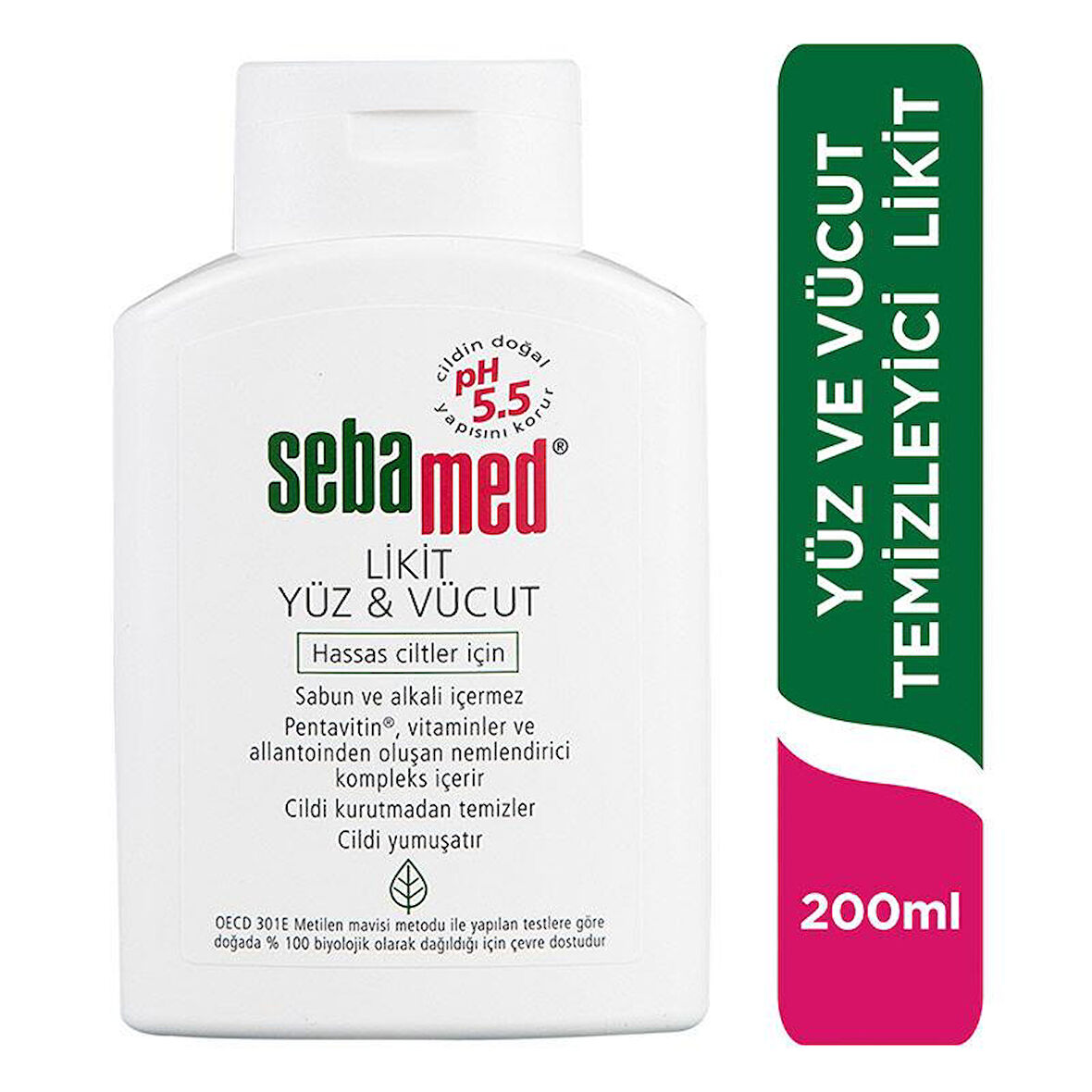 Sebamed Liquid Face & Body Wash 200 ml Likit Yüz ve Vücut Temizleme Jeli - Diş Beyazlatıcı Köpük Hediye