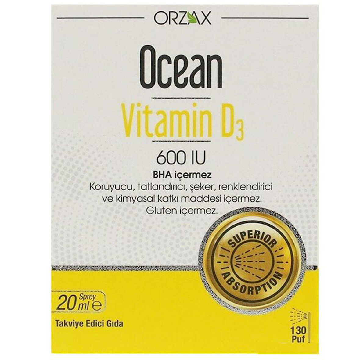 Ocean Vitamin D3 600 IU Sprey 20ml - Diş Beyazlatıcı Köpük Hediye