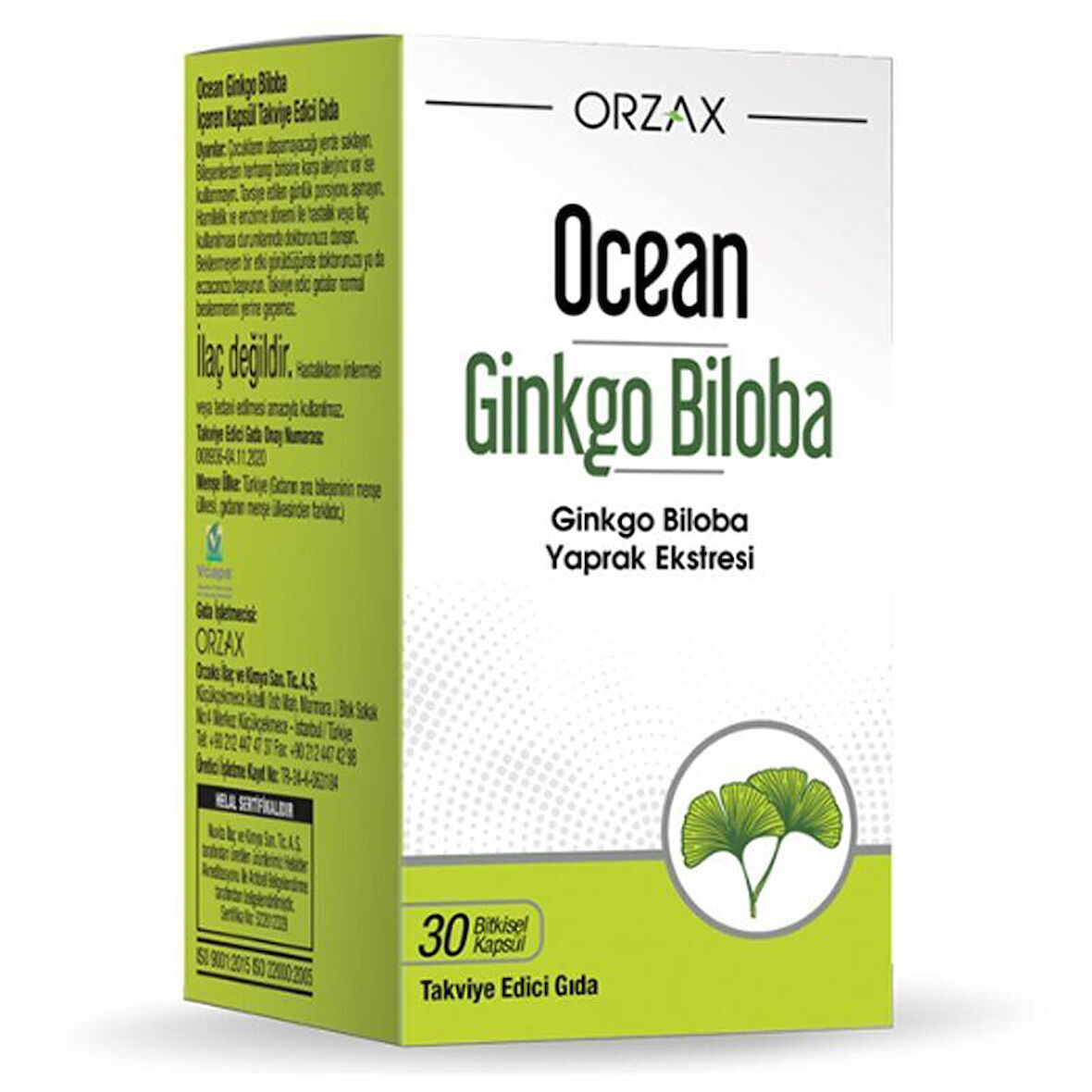 Ocean Ginkgo Biloba Takviye Edici Gıda 30 Bitkisel Kapsül - Diş Beyazlatıcı Köpük Hediye