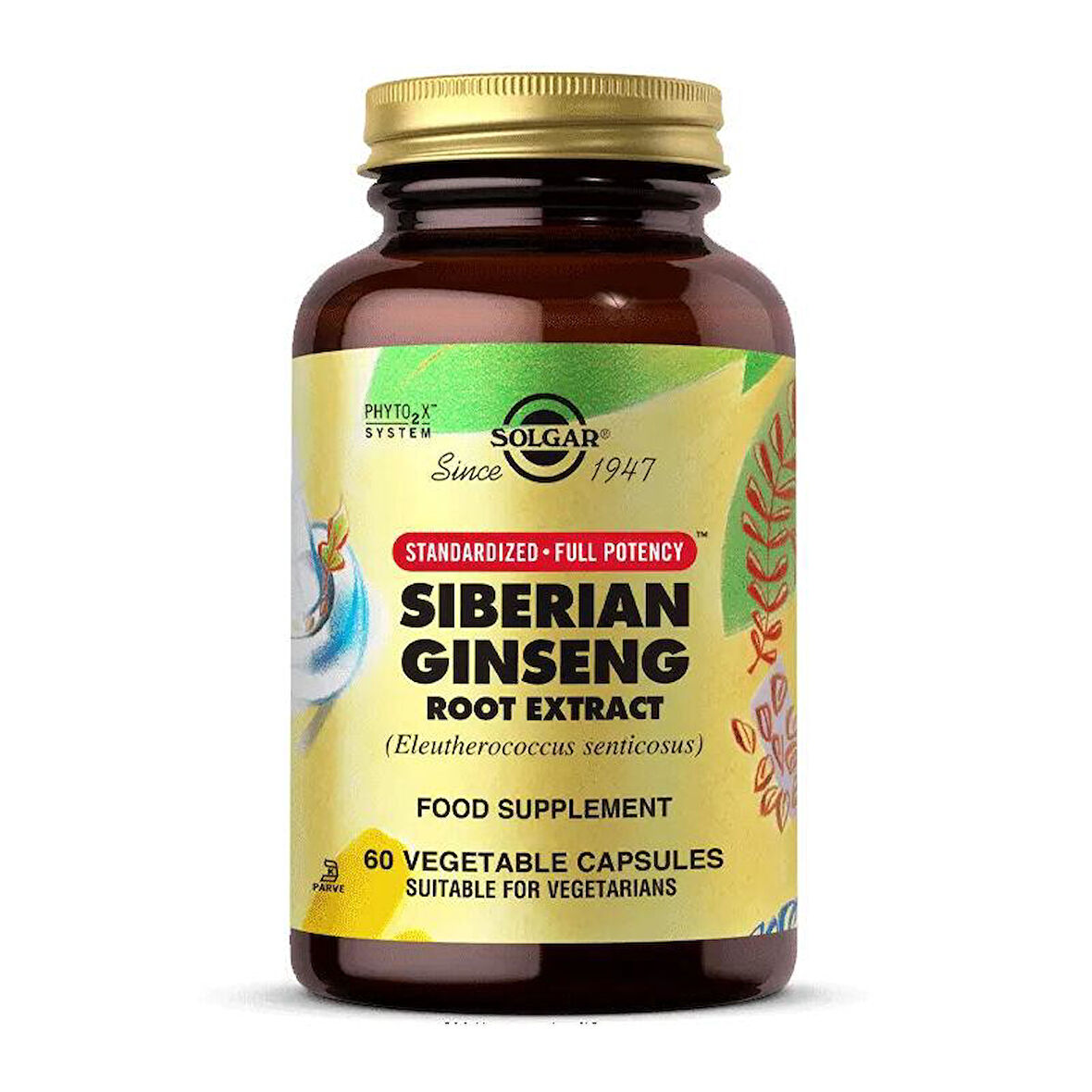 Solgar Siberian Ginseng Root Extract 60 Kapsül - Diş Beyazlatıcı Köpük Hediye