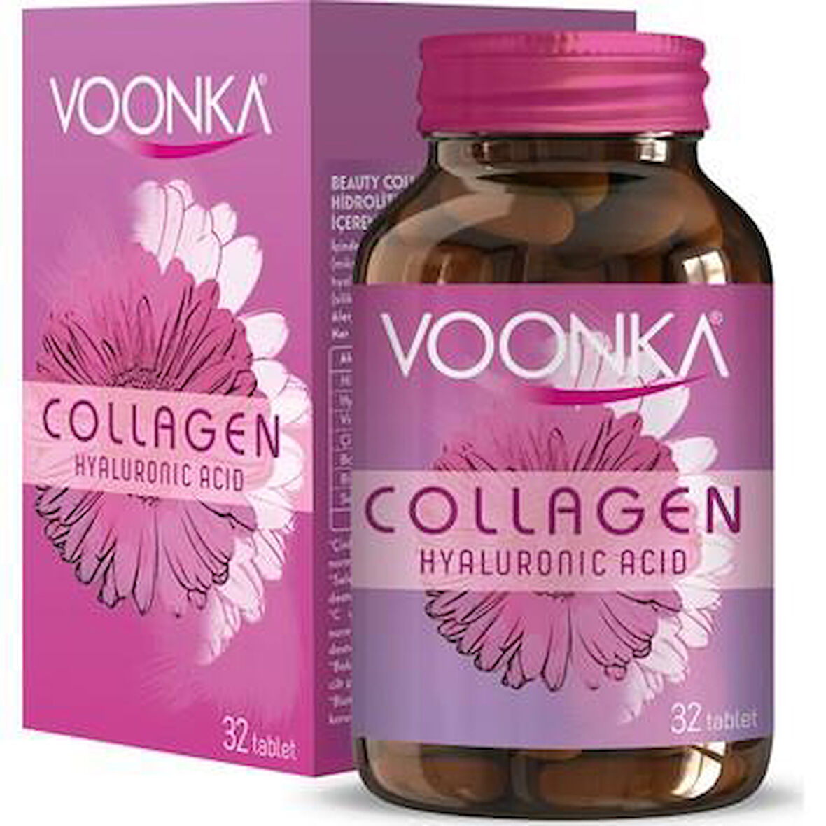 Voonka Collagen Hyaluronic Acid 32 Tablet - Diş Beyazlatıcı Köpük Hediye