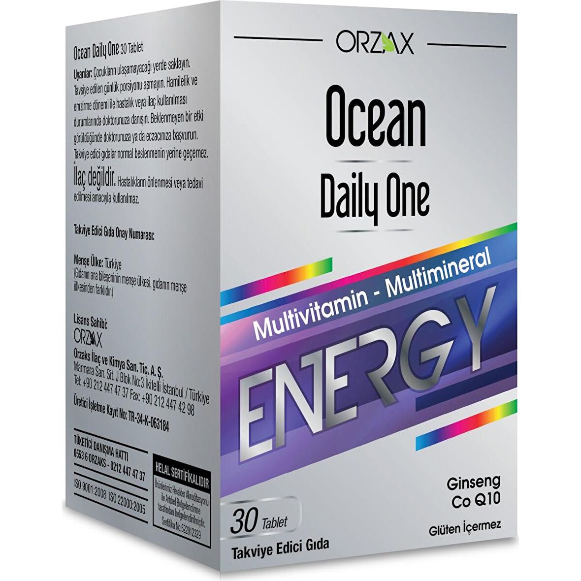 Orzax Ocean Daily One Energy 30 Tablet - Takviye Edici Gıda