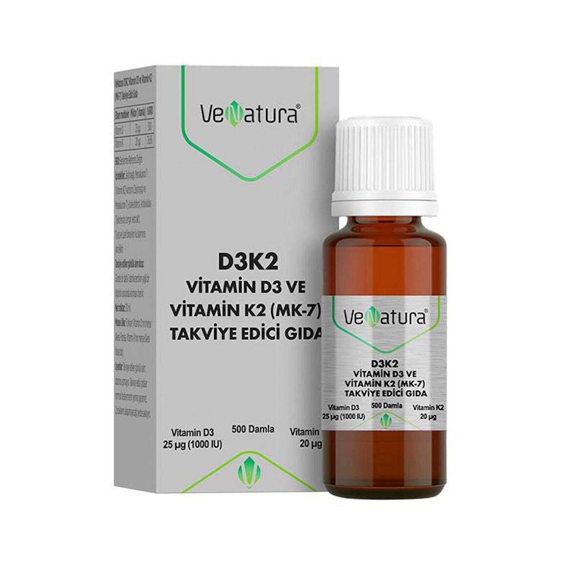 VeNatura Vitamin D3 Ve Menaquinon 7 Takviye Edici Gıda 20 ml