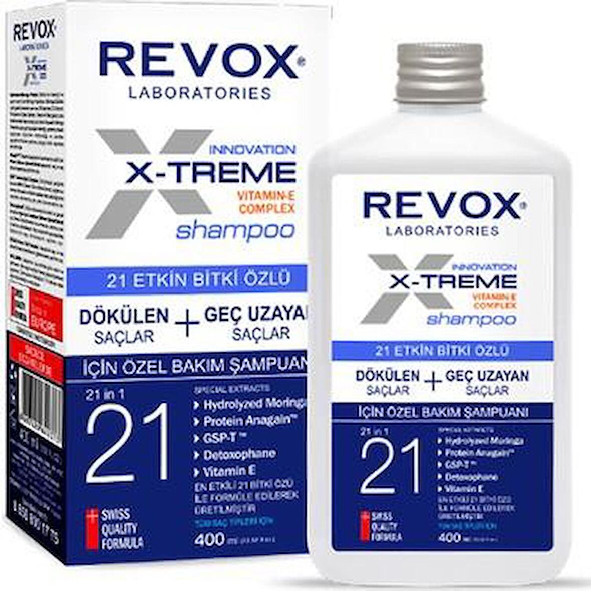 Revox X-Treme Dökülen Saçlar İçin 21 Etkin Bitki Özlü 400 ml Şampuan