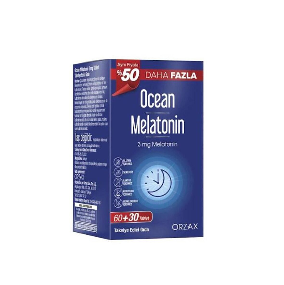 Orzax Ocean Melatonin Takviye Edici Gıda 60+30 Tablet