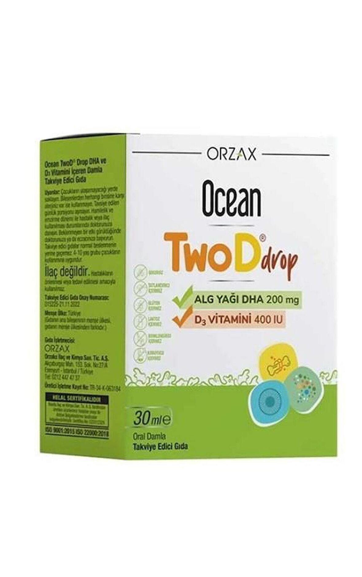 Orzax Ocean TwoD Drop D3 Vitamini 400 IU 30 ml